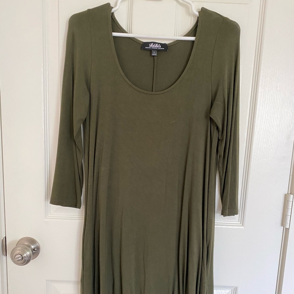 Green Jersey Knit Dress
